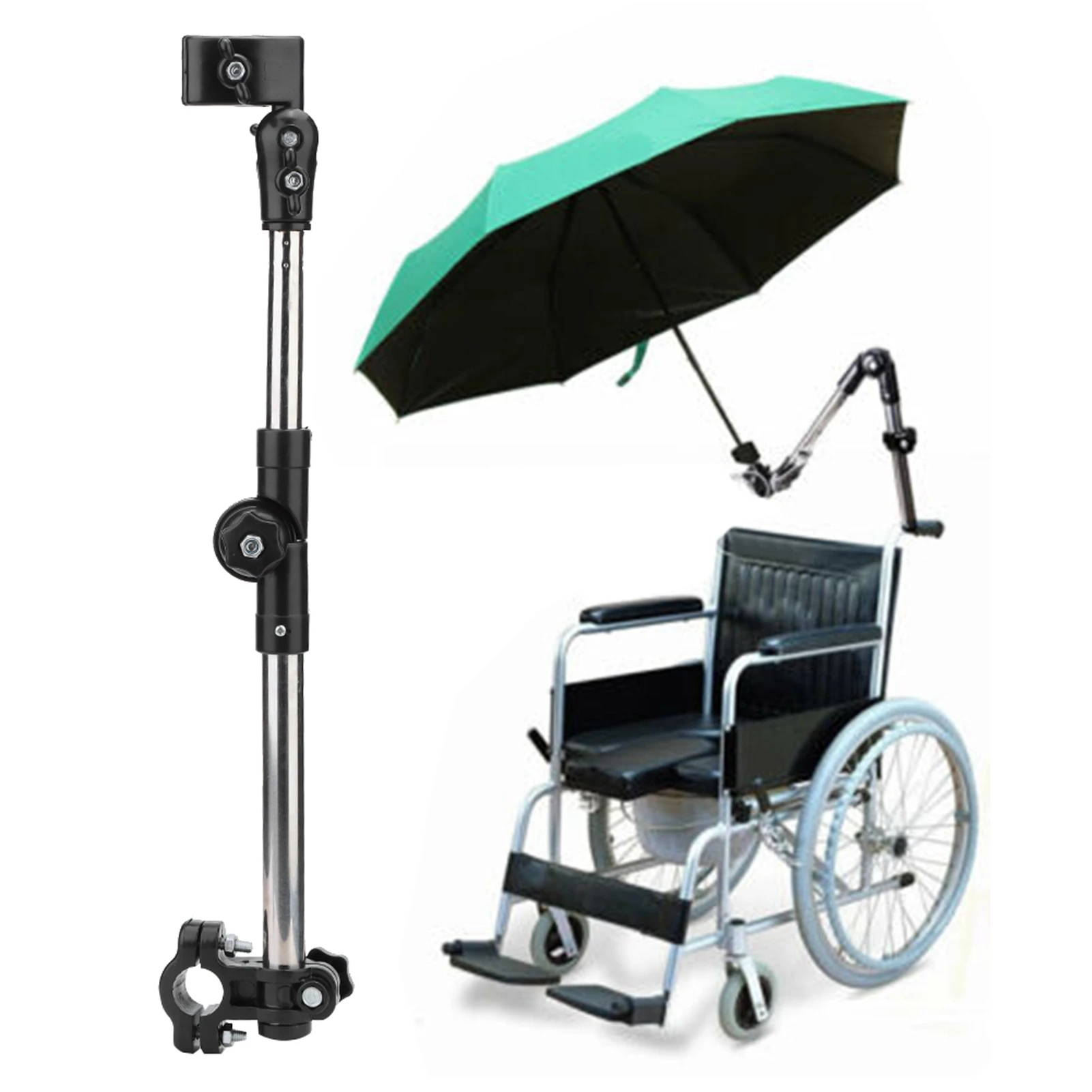 Stroller Bike Umbrella Mount Attachment Scooter Handle Bar Umbrella Holder Clamp Supporter Connector