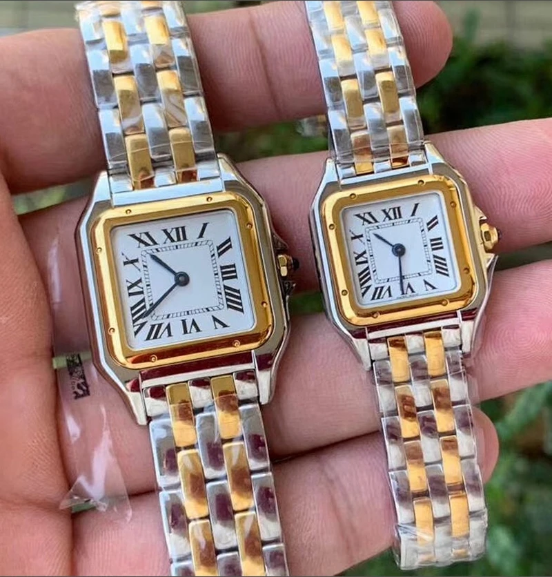 Brand Wrist Watches Women Girl Ladies 22mm 27mm Square Dial Good Quality Steel Band Quartz Luxury Japanese Movement Clock CT13