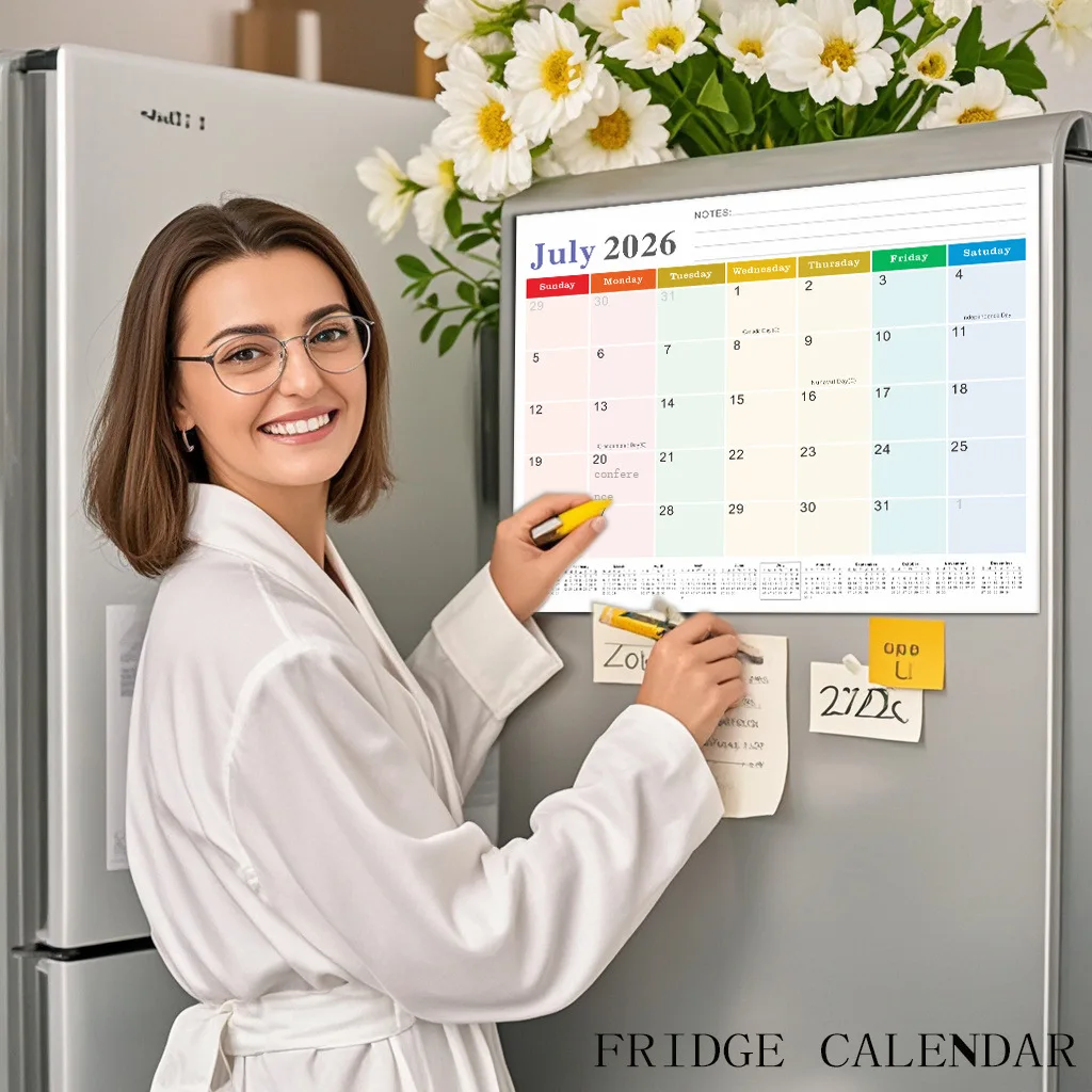 18-month magnetic calendar, January 2026 to June 2027 refrigerator calendar, tear-off 8