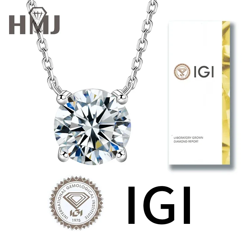 

IGI Lab Grown Diamond 1CT VS1 Necklace For Woman Pendant 14k White Gold Necklace For Women Chains Party Bridal Fine Jewelry