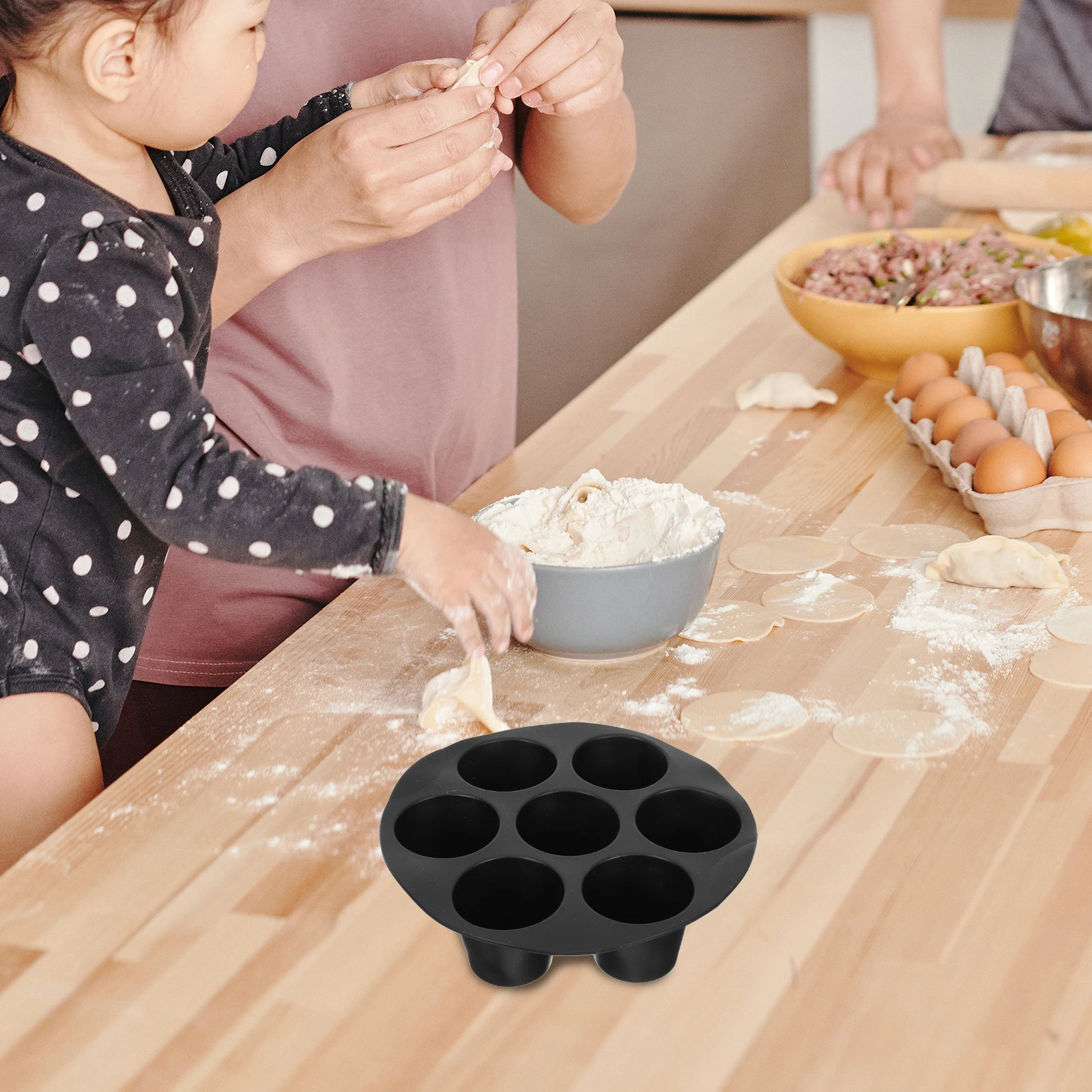 

2 Pcs 7 Hole Cake Mold Silicone Baking Molds Air Fryer Chocolate Grade Safe Oven Microwave Freezer Dessert Moulds