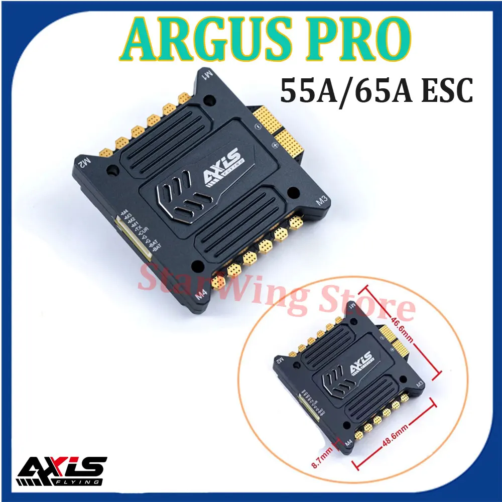 

Axisflying ARGUS PRO 55A /65A Bl-heli 32bit 3-6S ESC for RC FPV Freestyle Drones