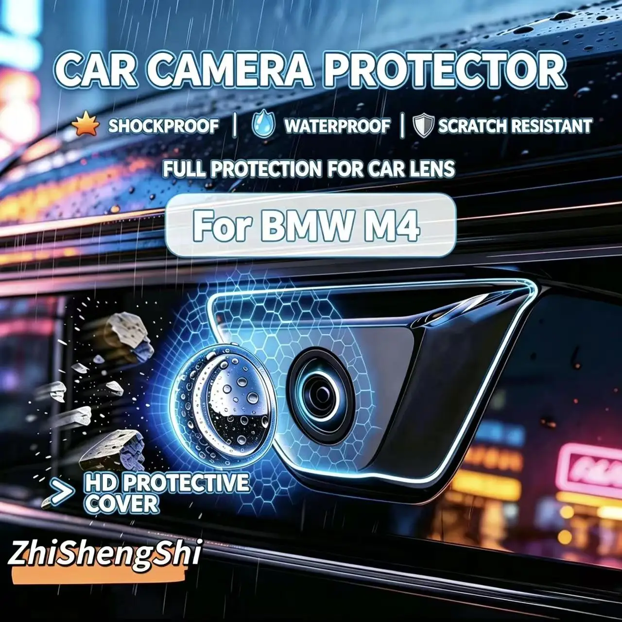 For BMW M4 2013-2026 2Pcs 360° Rear View Camera Cover, Anti-Scratch PC Film, Waterproof Dustproof Protector Accessories