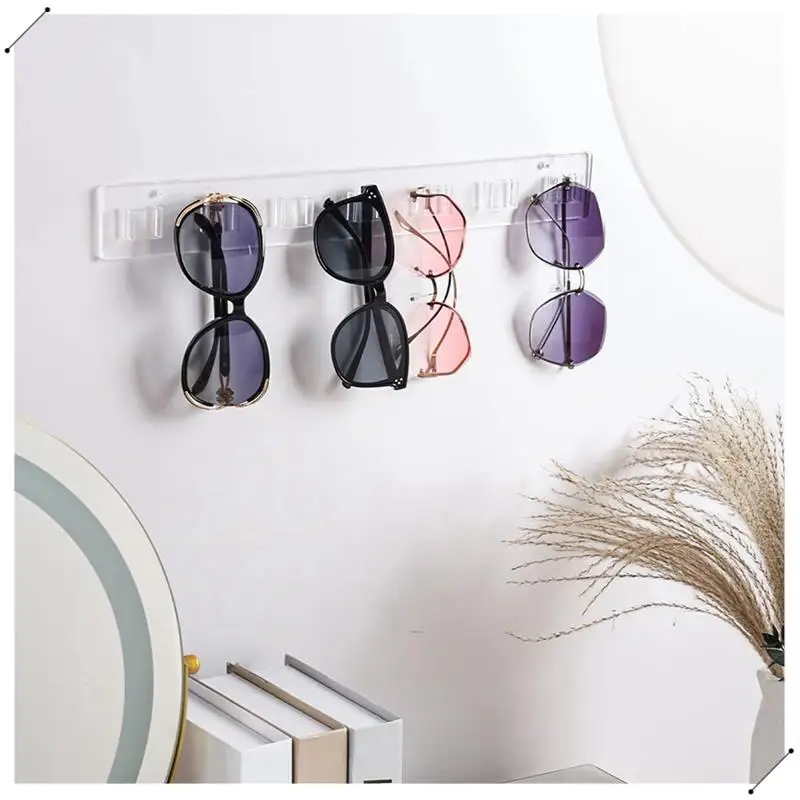 Sunglasses Holder Organizer,2Pc Acrylic Sunglasses Wall Mounted Eyeglasses Display Holder Eyewear Glasses Hanging Rack Durable B