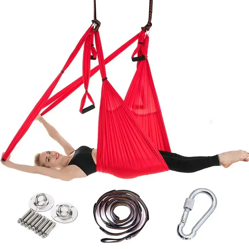 6-Handle Yoga Studio with Inverted Fitness Hammock Non-elastic Aerial Yoga Hammock