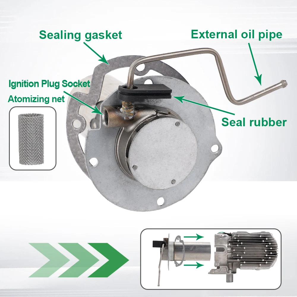 Aquecedor de estacionamento a ar diesel 5-8kw, 12v, 5kw, plugue de ignição, inserção de tochas, câmara de combustão, combustor para carro, caminhão, van, campista