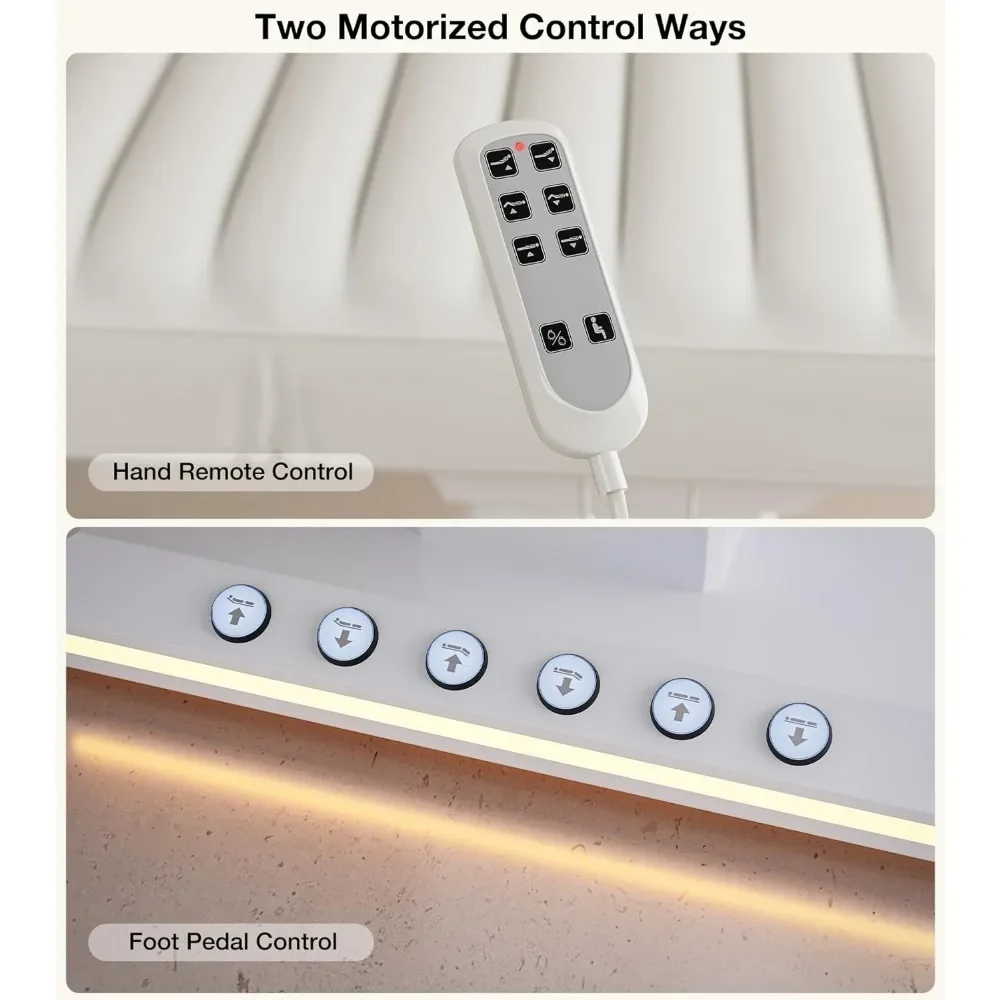完全に電気的なプロのスパチェア、LEDライト付きの調整可能なマッサージテーブル、高さと角度、白、3モーター