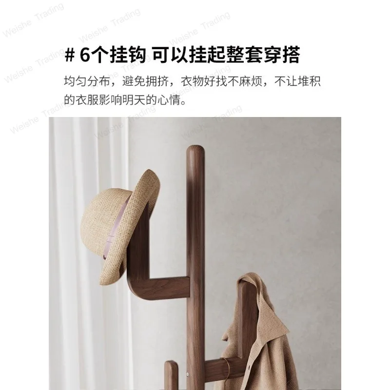 Solid wood coat rack floor-to-ceiling bedroom household hanger room bedside vertical