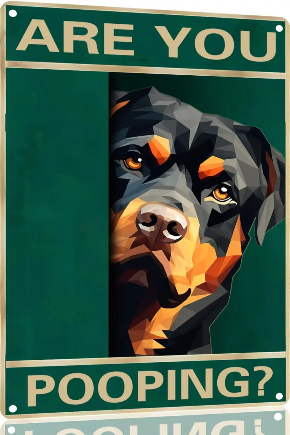 Rottweiler Vintage Metal Tin Sign Are You Pooping Sign Bathroom Funny Art Poster Decoration Toilet Cave Bar Home Bathroom W sign