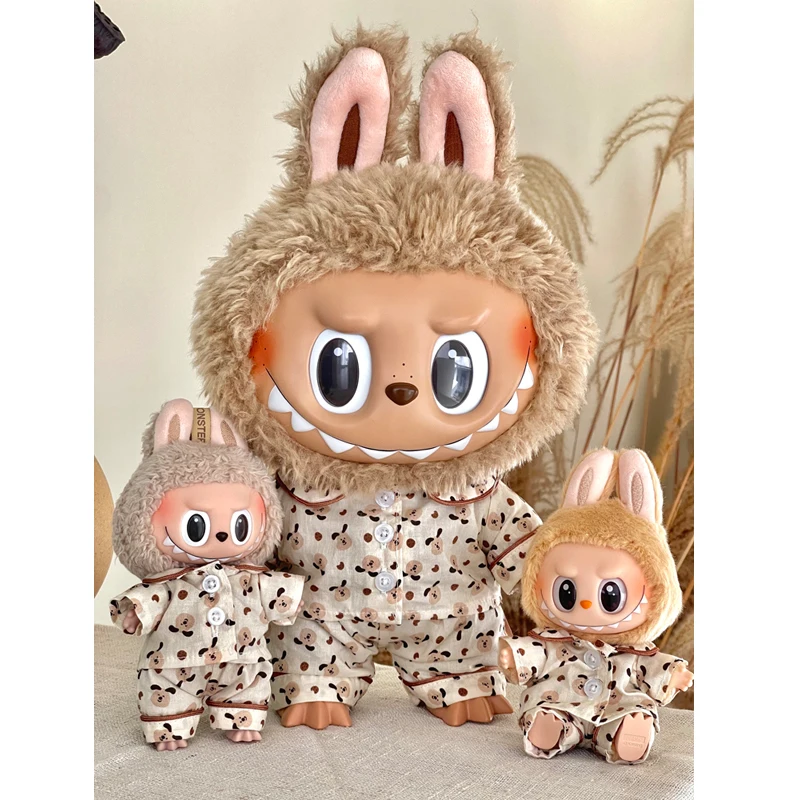 Hot Sale 17cm/38cm Cute Doll'S Clothes Outfit Accessories For Labubu Idol Dolls Couple Set Gifts Autumn Pajama Set Friends Gifts