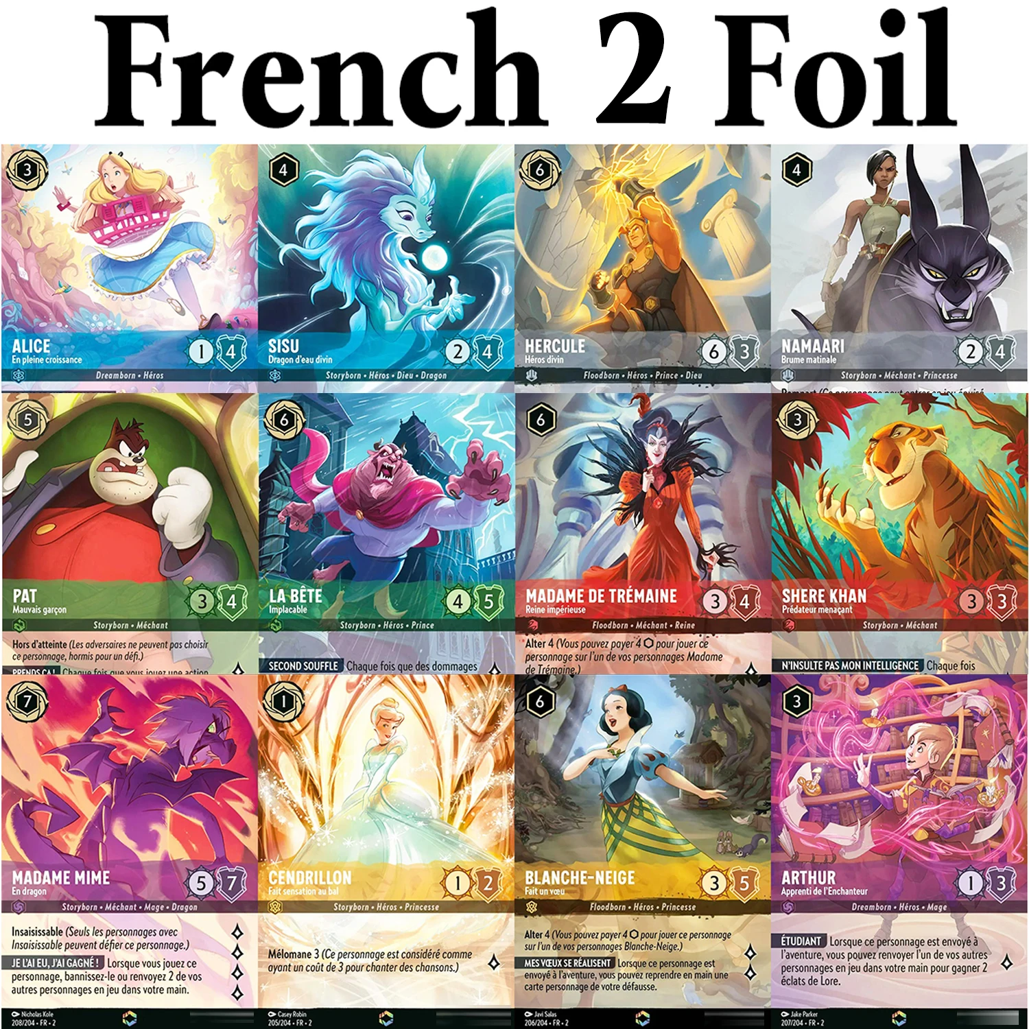 

Lorcana Chapter 2 FR Фольга Прокси Игровые карты CENDRILLON Fait Sensation au bal ALICE BLANCHE-NEIGE MADAME DE TREMAINE SHERE KHAN