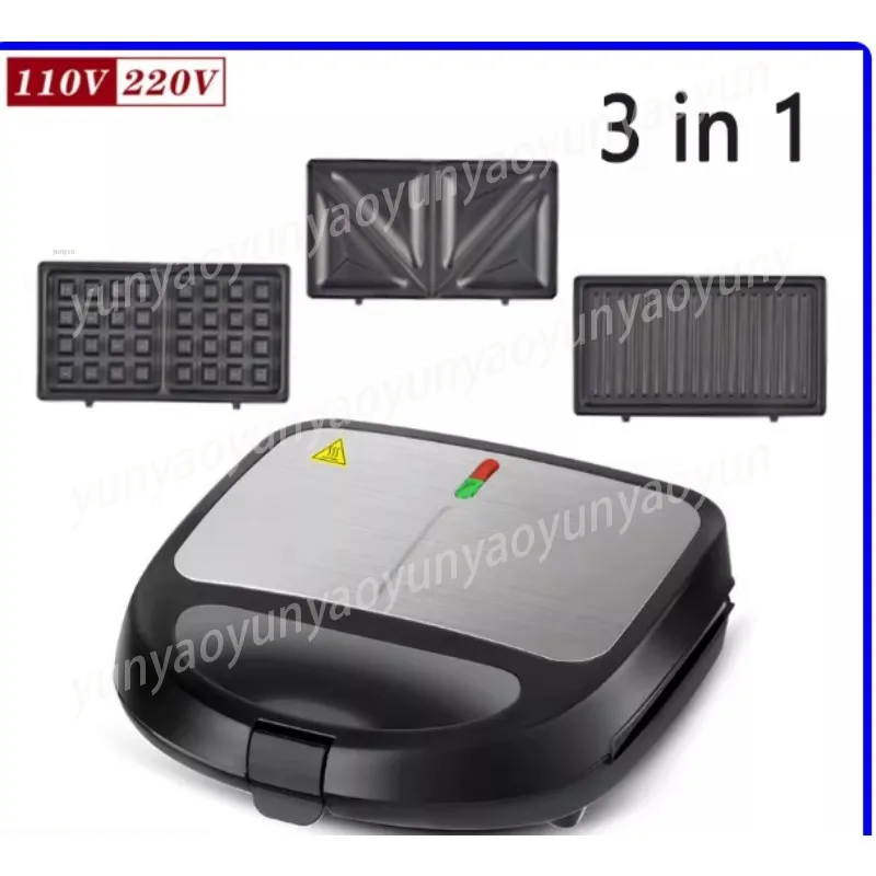 

Multipurpose Non Stick Sandwich Maker Double Sided Heating Breakfast Toast Waffle Maker Compact Design for Home Kitchen