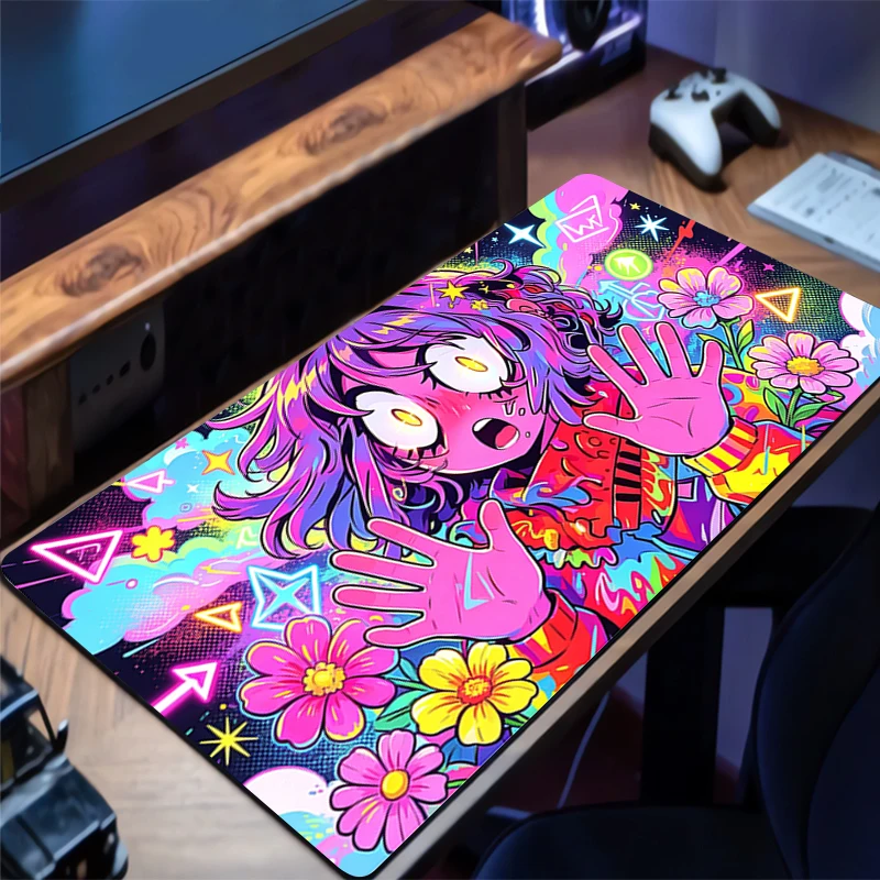 Mouse Pad Highly Saturated Anime Computer Speed Type Carpet Mat For e-sports Players Laptop Keyboard Mousepad Office Desk Mat