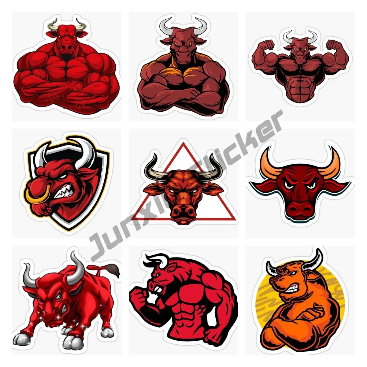 Decalcomania in vinile creativo Angry Bull Head decalcomanie per auto rosse divertente moto 4x4 accessori fuoristrada Racing Rally SUV Die-Cut Sticker