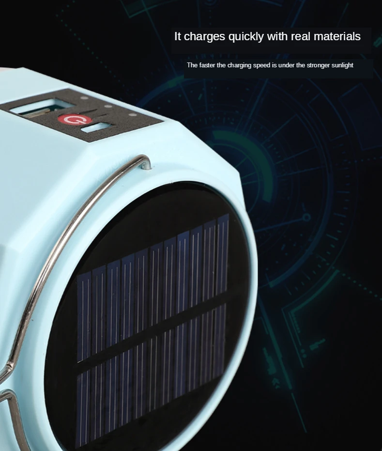 Portable LED Rechargeable Light Lantern with Solar Panel DC Mobile Phone Charger ABS Emergency Lamp Hanging Design