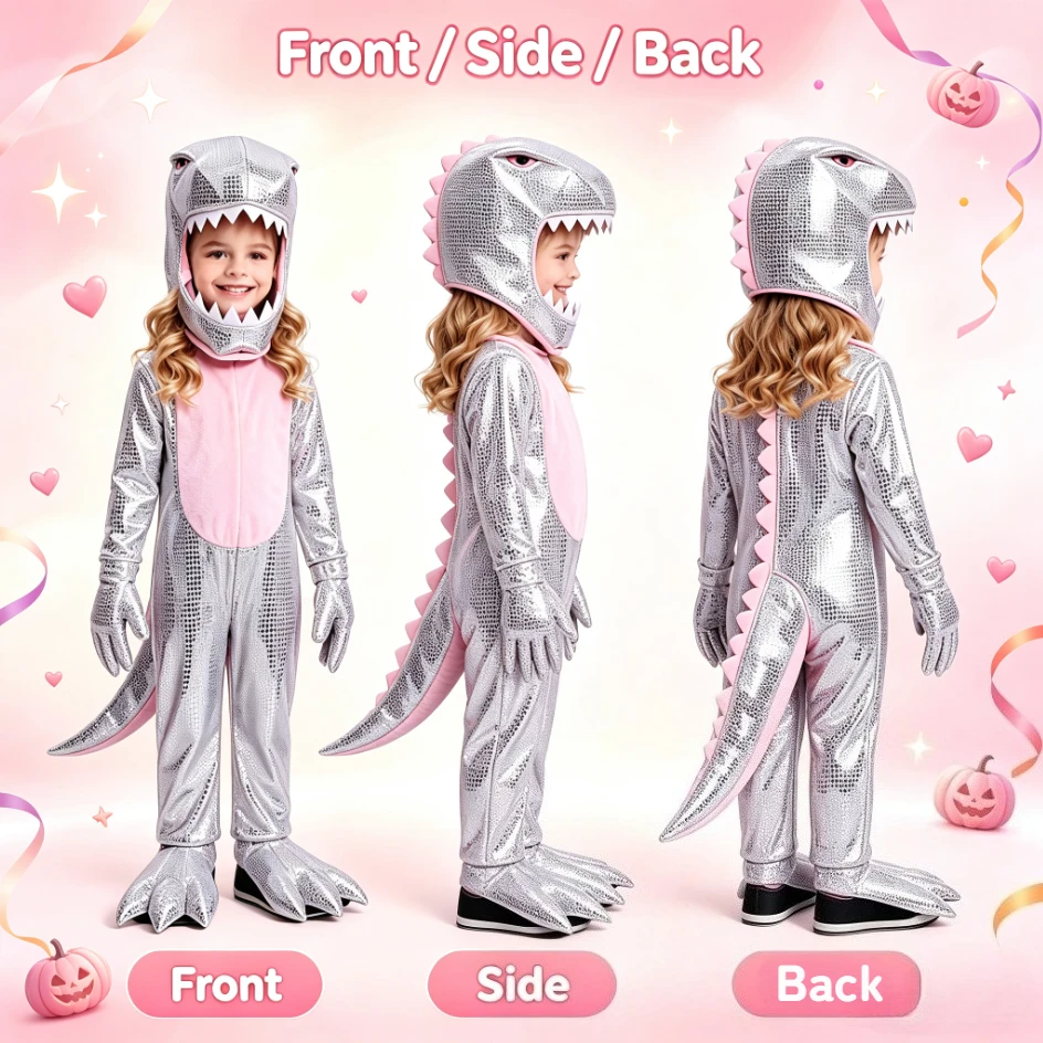 1 Set Kids Inflatable Dinosaur Costume, Cute Cartoon Outfit for Halloween Party, Kindergarten Stage Role Play & Holiday Gifts