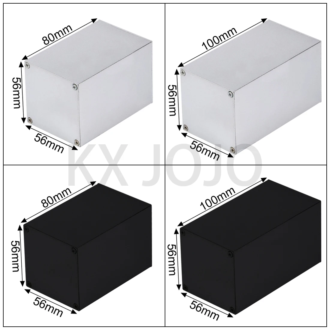 Aluminum Enclosure 56*56*80/100mm Integrated Waterproof Box Silver/Black Case Electronic Box DIY Power Housing Instrument