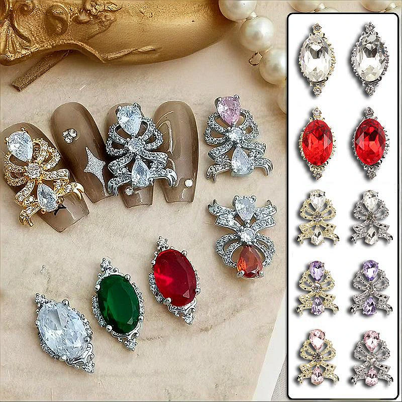 

10PCS 3D Luxury Alloy Nail Art Rhinestone Charms Jewelry parts Accessories For Nails Decoration Manicure Supplies Material Tools