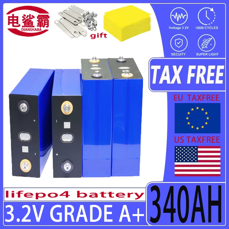 

Top capacity 340AH3.2V10000 cycle LifePo4 rechargeable battery, 12V24V48V,suitable for RV camping,golf cart solar energy systems