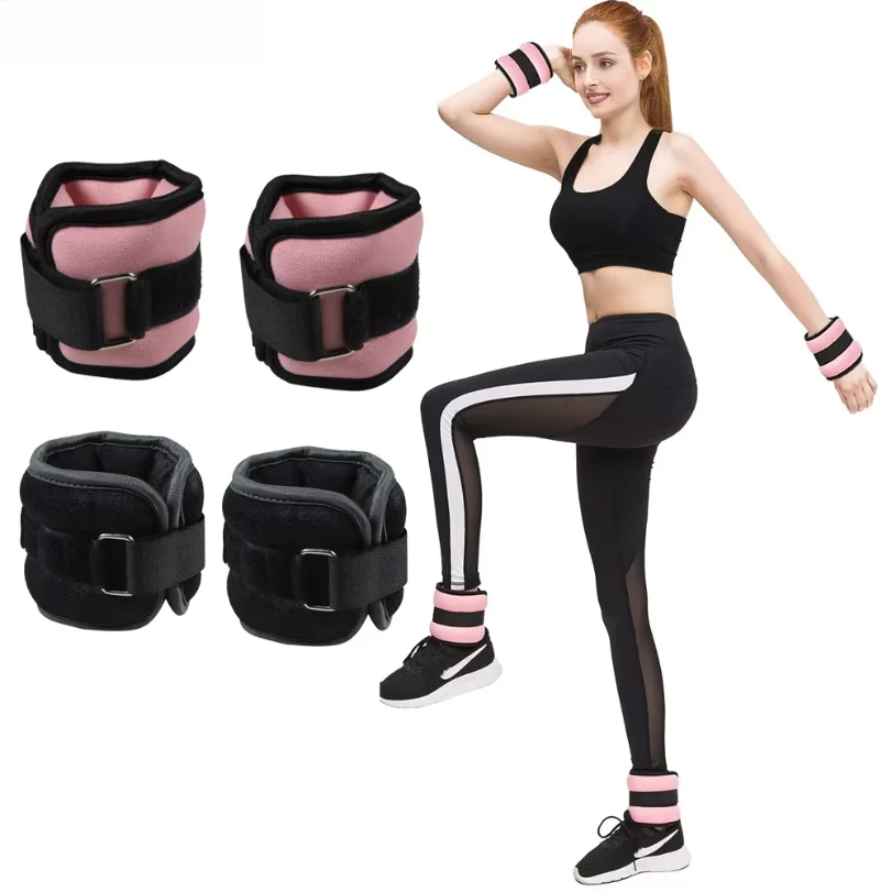 1Pair Adjustable Ankle & Wrist Weights (0.5kg/1kg) - Neoprene Leg Arm Straps for Running, Yoga - Strength Training for Women Men