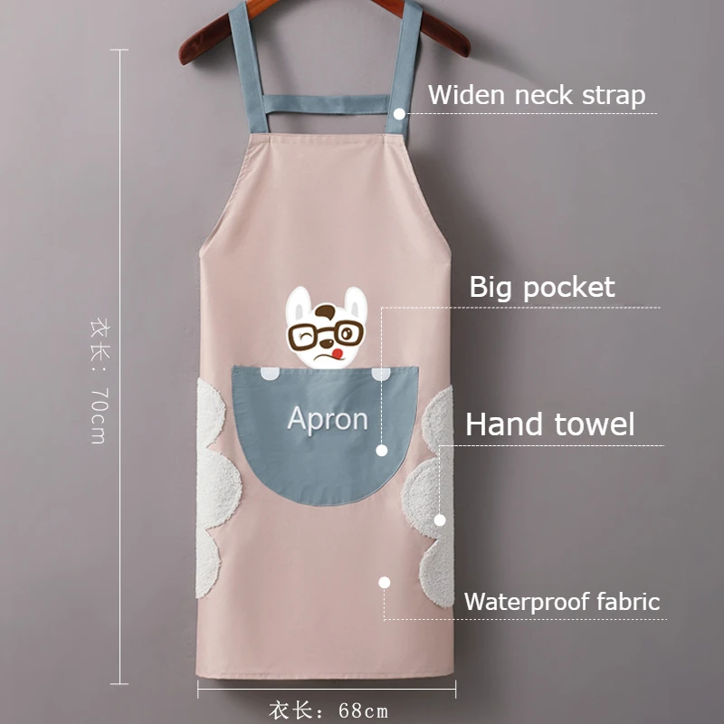 Cute Puppy Kitchen Household Cook Apron Can Wipe Hand Waterproof Oil Proof Easy To Clean Work Resistant To Dirt Cartoon Clothes