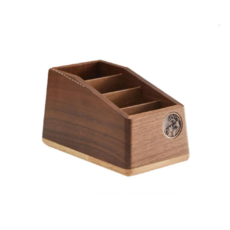 Black Walnut Wood Tissue Box Cover Creative Living Room Decoration Desktop Storage Paper Towel Holder Divided Storage Boxes Tray