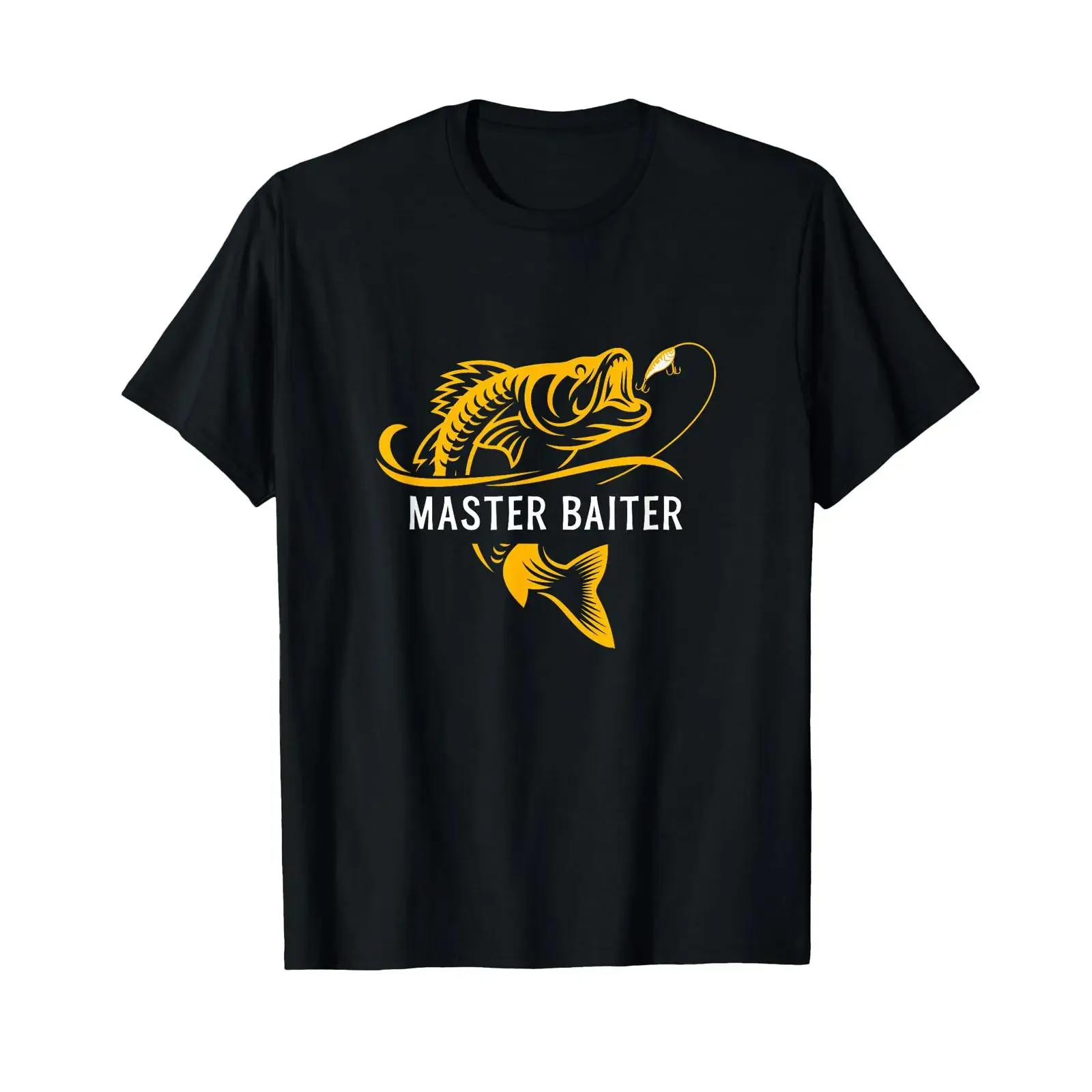 Master Baiter Funny Fishing T Shirt vintage Washed Versatile Casual fashion streetwear Breathable Slightly Comfortable