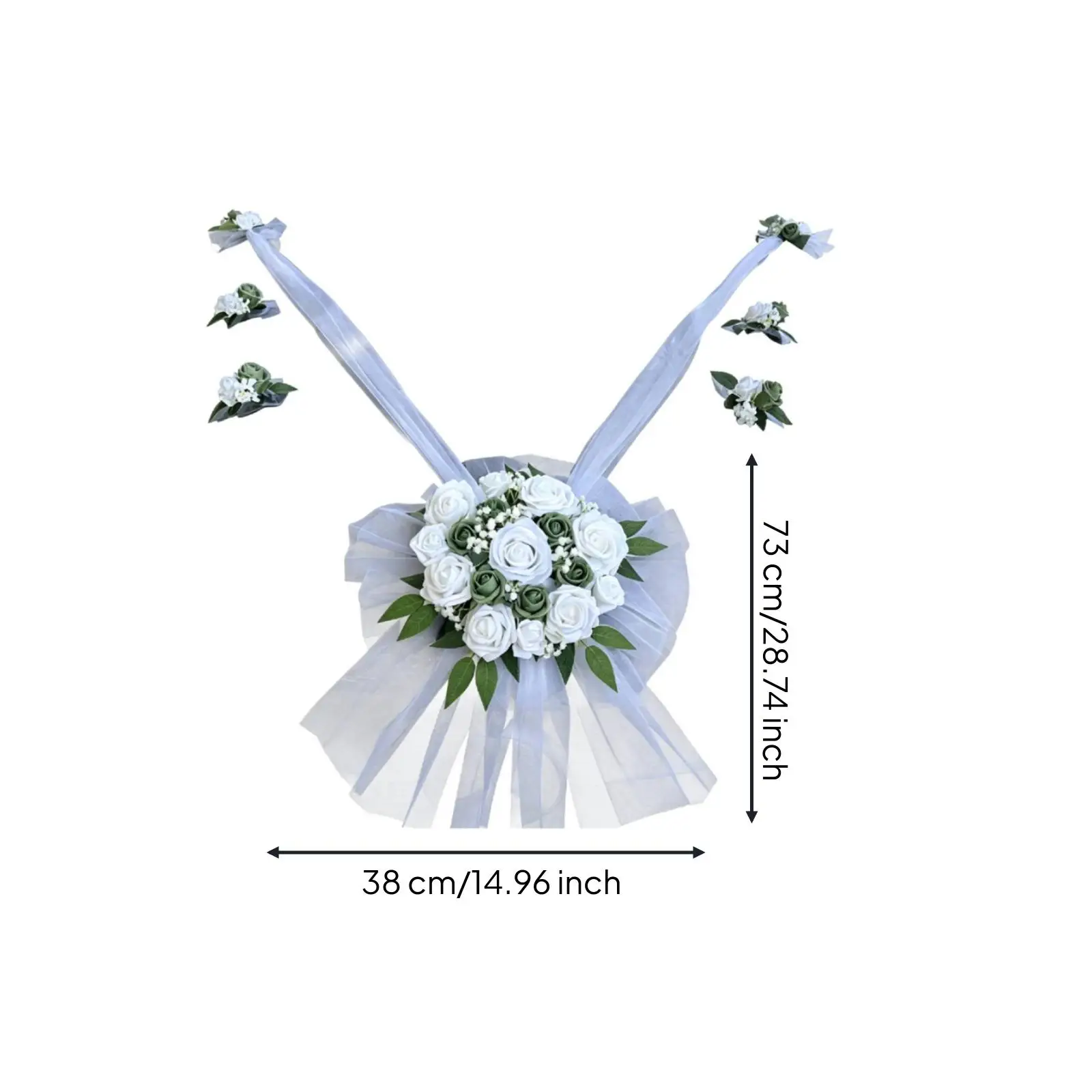 Artificial Flowers Wedding Car Decoration Kit Bridal Car Decor Set