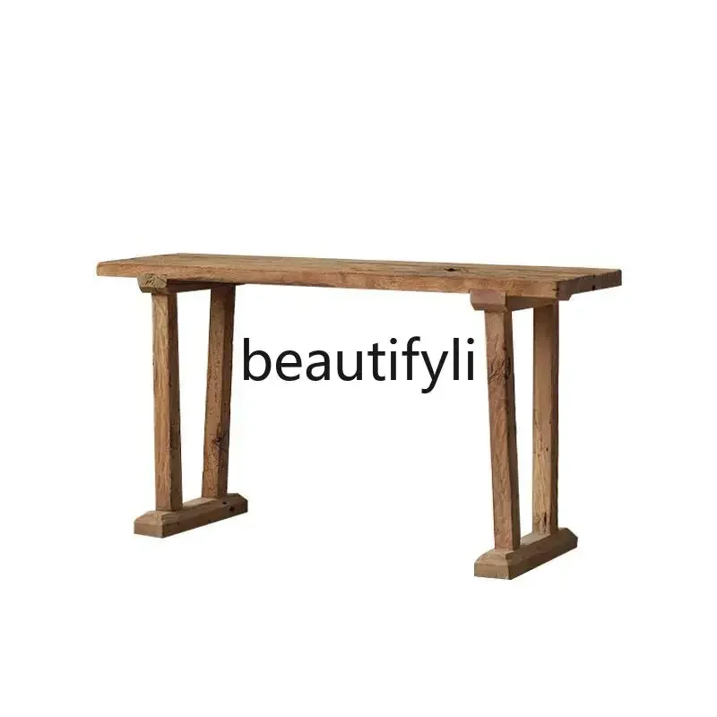 

Wabi Sandy Wind Solid Wood Table End View Table Entrance Zen Medieval B & B, Long Desk Sofa Coffee Table