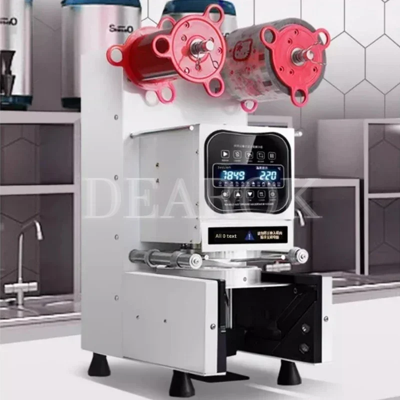 Full Automatic Can Sealing Plastic Sealer Paper Food Seaer Bubble Film Version Milk Tea Electric Cup Sealing Machine English