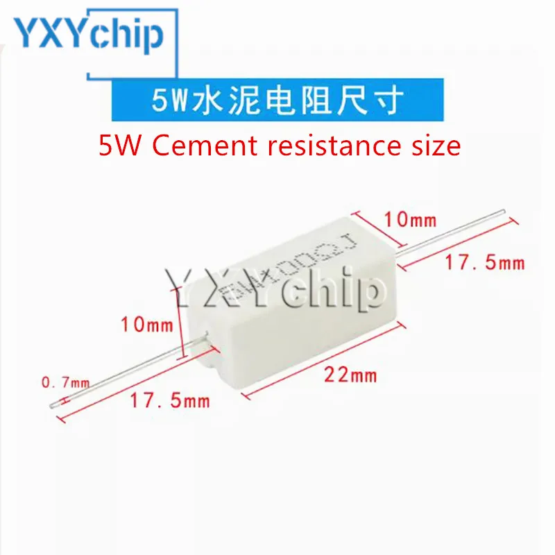 10pcs 5W 5% Cement Resistor Power Resistance  0.2R 1.8R 2.4R 12R 18R 12K 0.2 1.8 2.4 12 18 Ohm 0R2 1R8 2R4