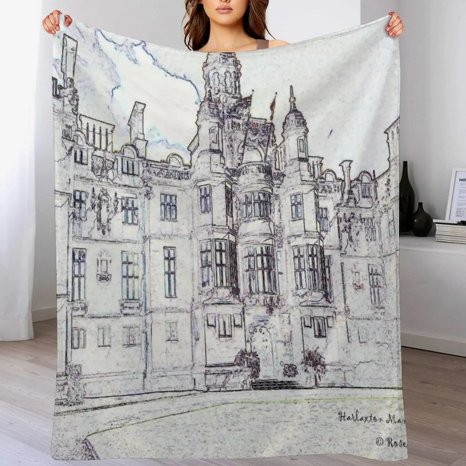 

Harlaxton Manor Throw Blanket Soft Plush Blanket as Housewarming Gift