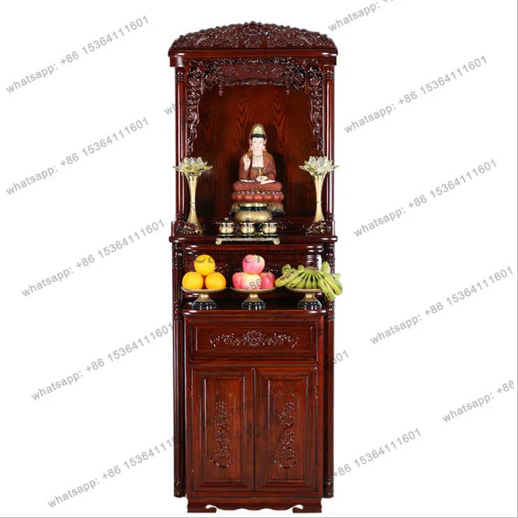 

LJYAntique Chinese Buddhist Cabinet Shenlou God of Wealth Cabinet with door