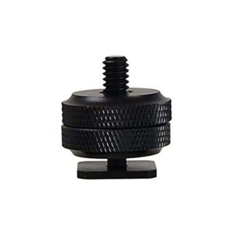 전문 1/4 "3/8" 듀얼 너트 삼각대 마운트 나사, 블랙 플래시 핫 슈 어댑터 스탠드, 카메라 스튜디오 액세서리