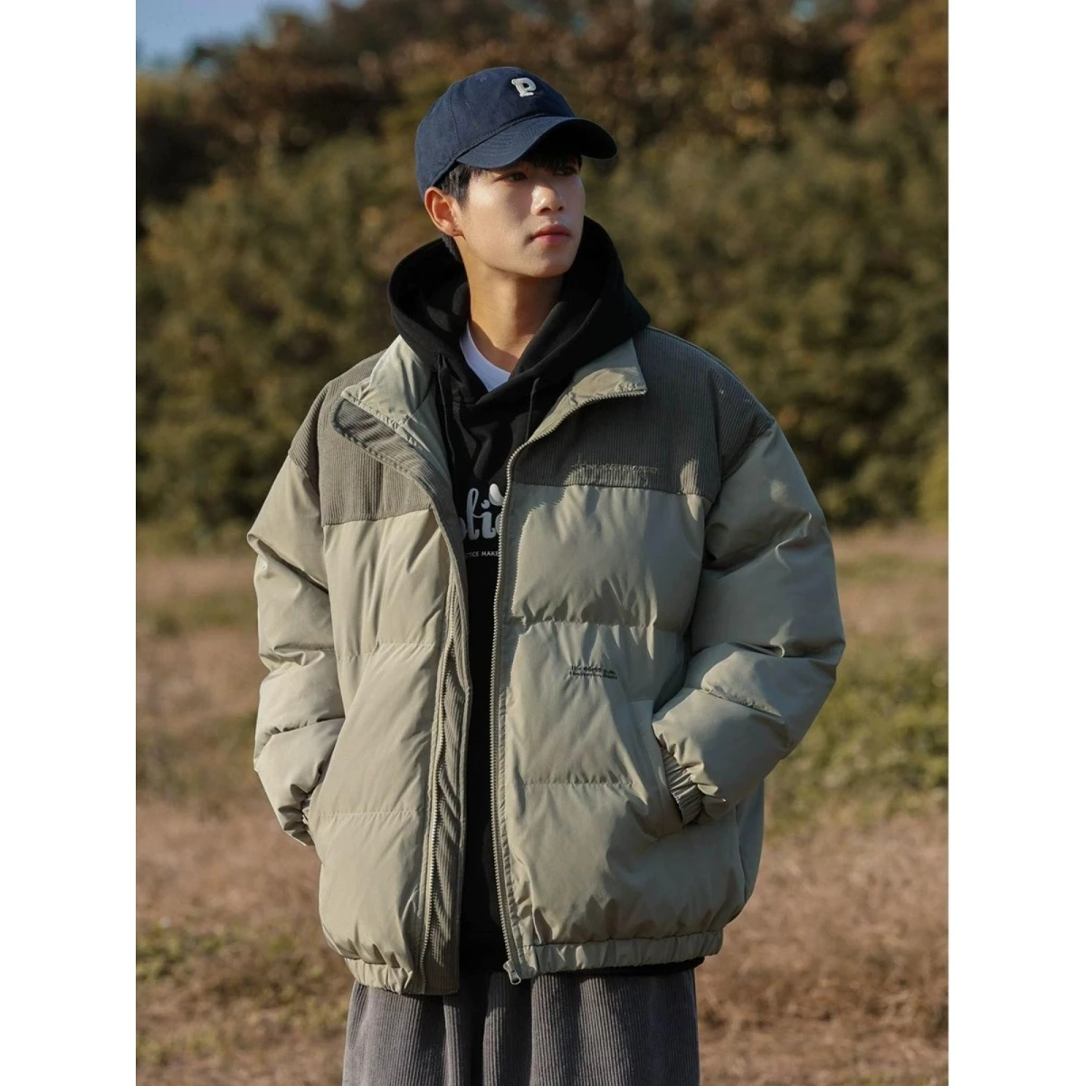 

Американская вельветовая куртка с вышивкой и воротником-стойкой, свободного кроя, теплая, для пар, модная, молодежная, популярная верхняя одежда