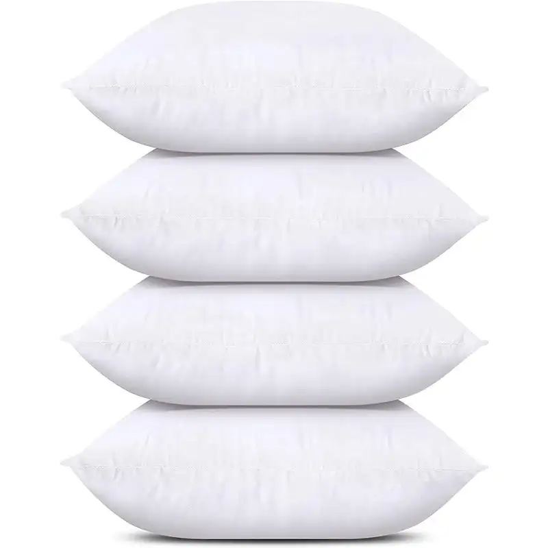 

Throw Pillows (Set of 4, White), 16 x 16 Inches Pillows for Sofa, Bed and Couch Decorative Stuffer Pillows