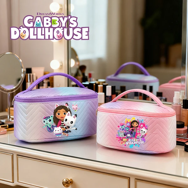 

Gabby Dollhouse Make Up Bag Female Cosmetic Bag Woman Girls Travel Toiletry Bag Gabby Cat Paws Rainbow Beauty Case Birthday Gift
