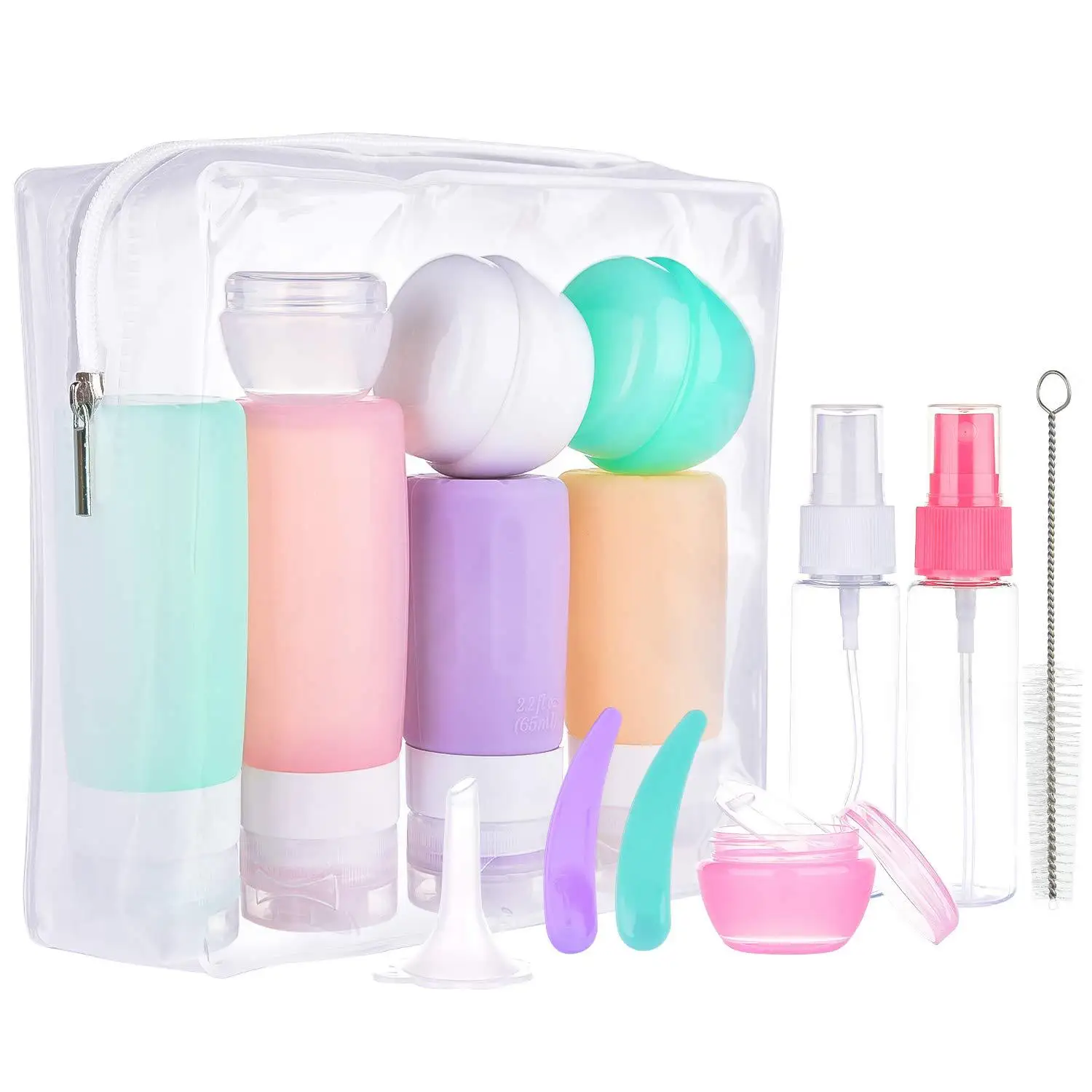 

16Pcs Set Package Storage Bottles With Small Surface Mold Rod Face Cream Plastic Spoon For Women