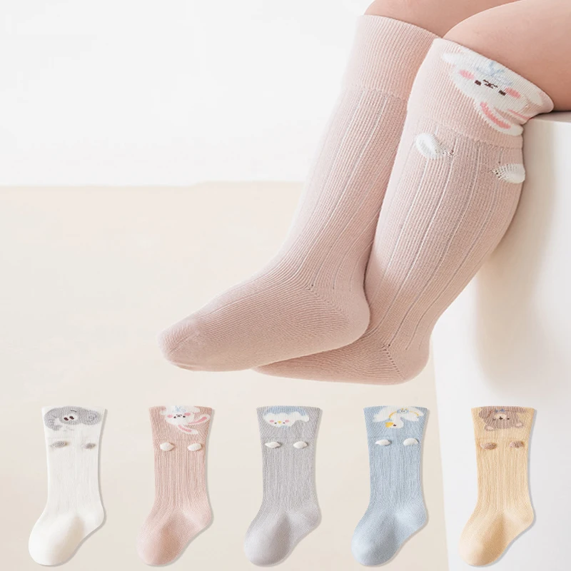 Baby Knee High Socks Cute Cartoon Child Socks Soft Cotton Newborn Socks Long Tube Infant Socks For Toddler 1-5 Years