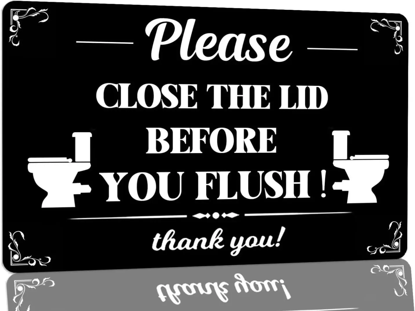 Bathroom Warning Reminder Metal Tin Sign Please Close The Lid Before You Flush Tin Sign Funny Home Wall Decor for Bar Cafe  sign