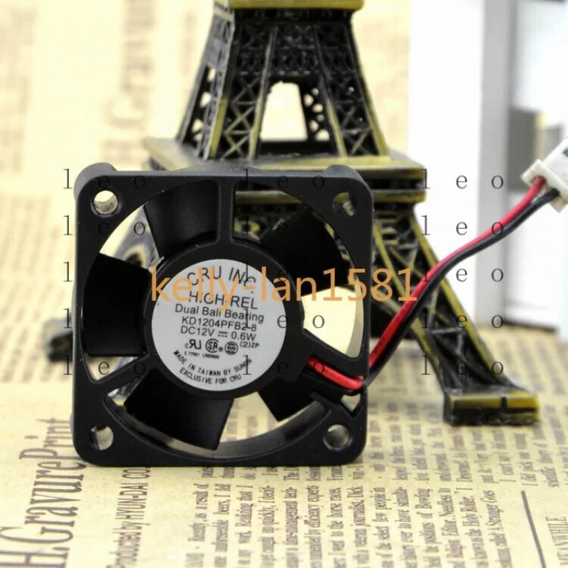 DD  100% Test 1pc   KD1204PFB2-8 4010 4CM 12V 0.6W 2-wire Cooling Fan *mn