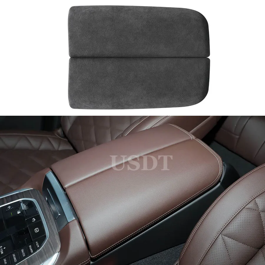 

Fit for BMW X5 G05 X6 G06 X7 G07 2020 - 2024 2025 TOP Suede Armrest Box Lid Sheath Shell Cover Central Control Gear Shift Panel