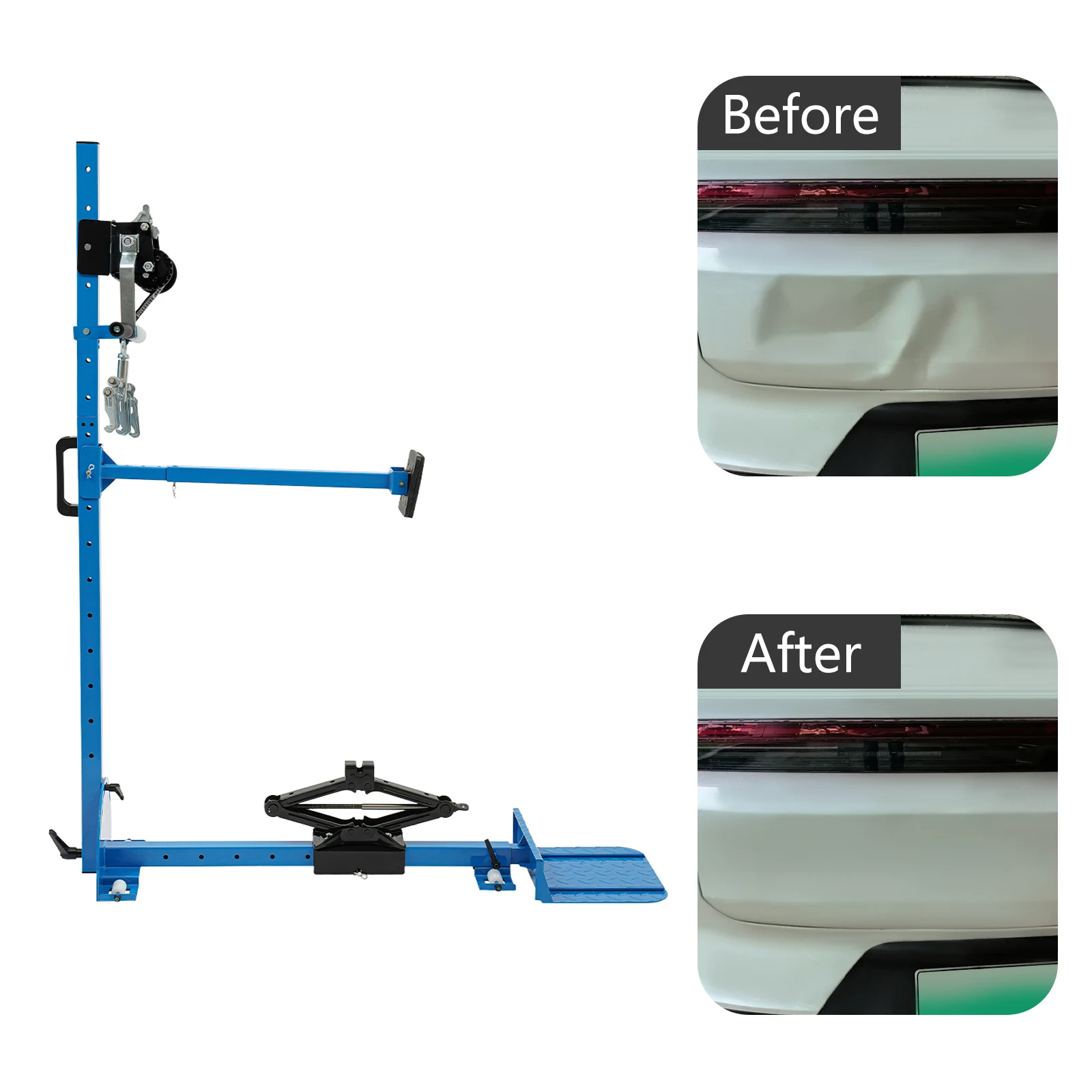 Car Dent Repair Tool, Pulling Performance Max. 1763.7 lbs Adjustable Winch Height for Wheel Arch Body Lower Door Sill Rear Hood