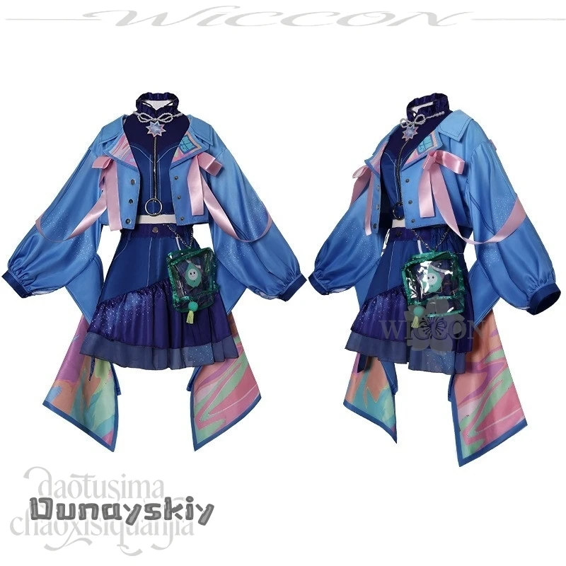 

2025 Magic Idol Stage Uniform Mikuuu Cosplay Anime Hemera@Project Sekai Denim Blue Y2K Fashion Coat Jirai Kei Girls Dress JK