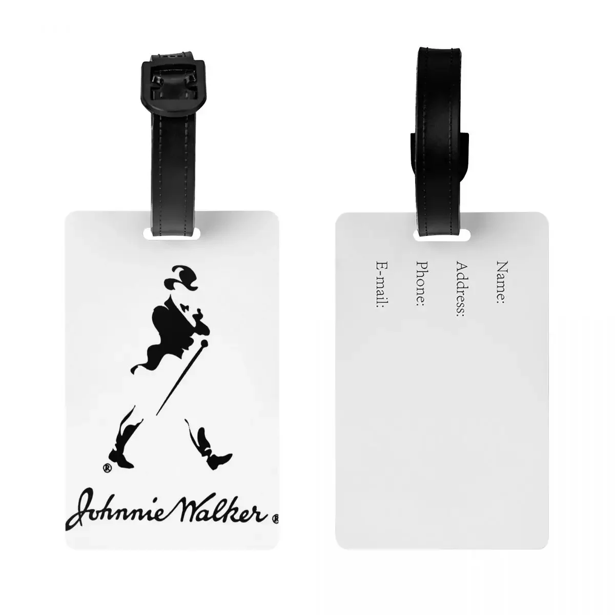 الأبيض جوني ووكر ويسكي علامات الأمتعة حقيبة الملحقات السفر موضة الأمتعة الصعود علامة التسمية حامل معرف اسم العنوان
