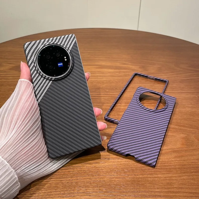 

Противоударный Тонкий чехол из углеродного волокна для VIVO X Fold3 Pro Fold3 Fold2 Fold Plus, нескользящий защитный чехол для телефона
