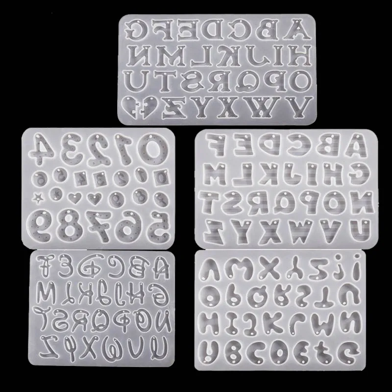 Mini Alphabet Resin Molds Letter Molds Epoxy Casting Number Alphabet Silicone Mold for DIY Earring Necklace Pendant Crafts Deco