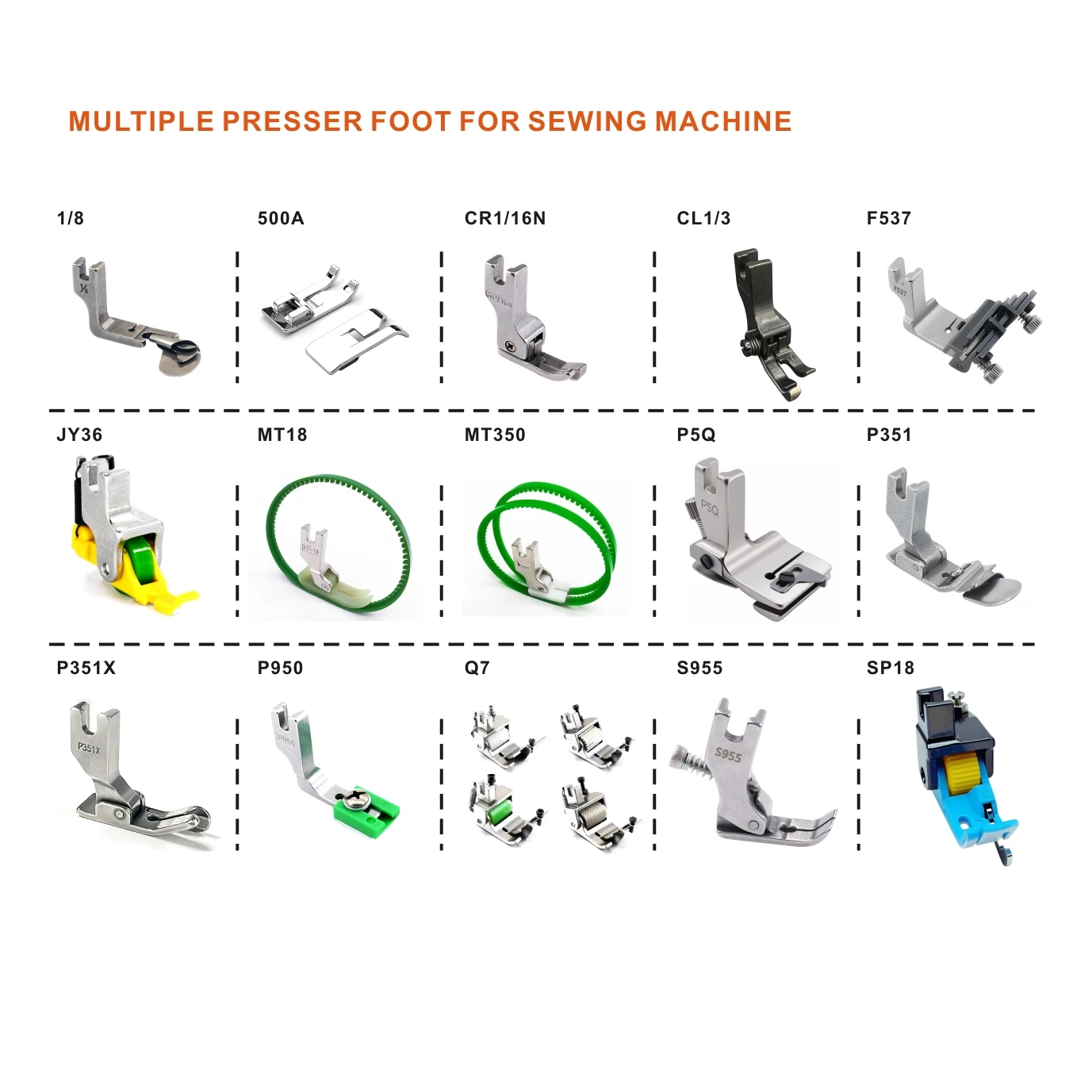

Industrial Sewing Machine Accessories Plate Presser Foot Folder Seam Guide Spare Parts for Apparel Garment Machines