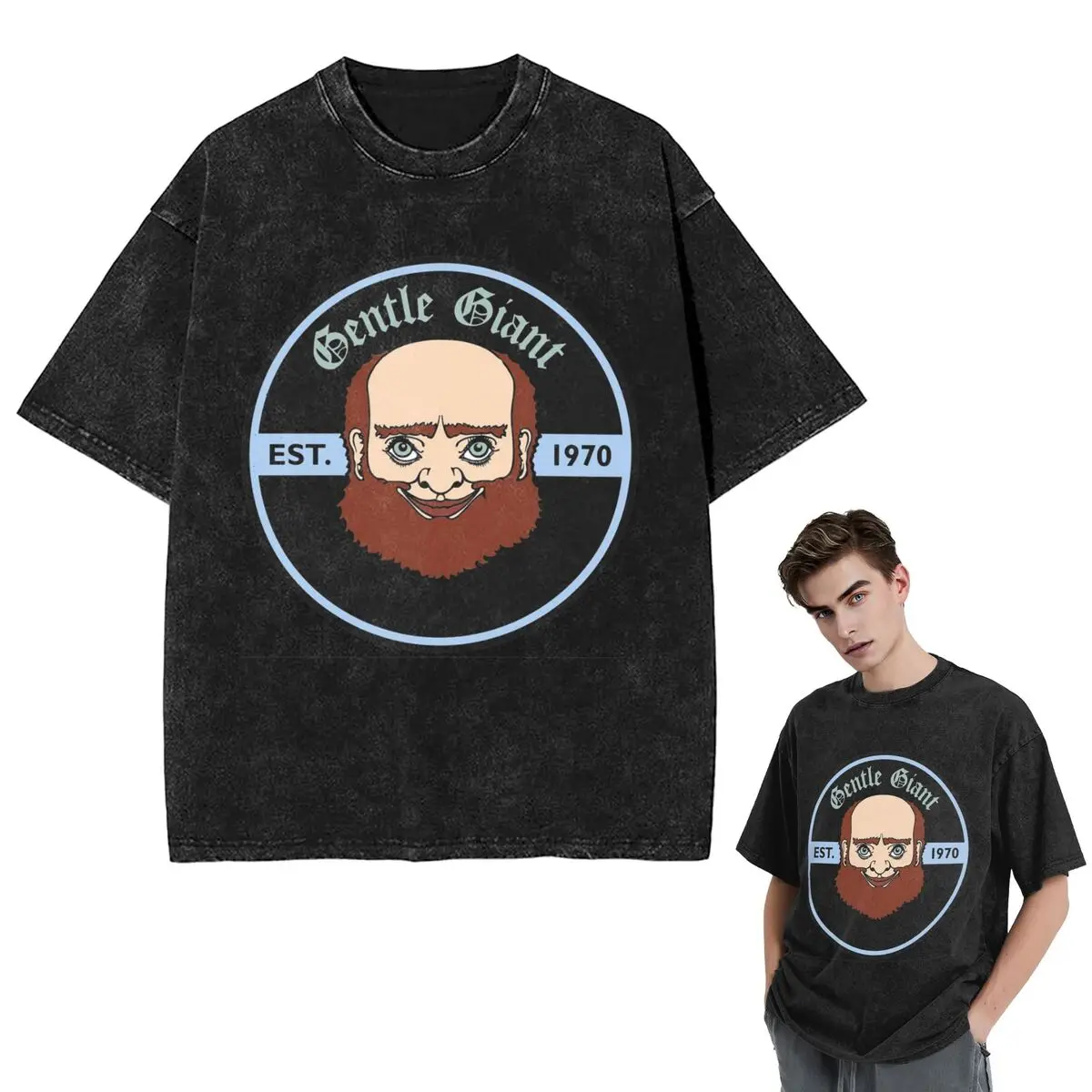 

Streetwear T-Shirts Gentle Giant Logo Washed T Shirt Short Sleeve Hip Hop T-Shirt Tops Tees for Men Women