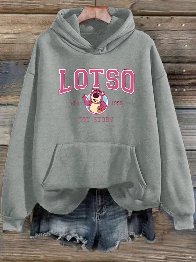 جديد 2025 ديزني لوتسو نمط المرأة هوديي الخريف الشتاء عادية للجنسين البلوز البلوز الملابس هودي الشارع الشهير المتضخم